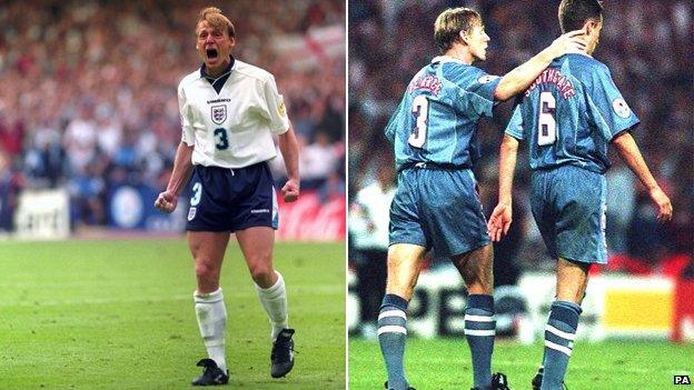 Stuart Pearce and Gareth Southgate in 1996