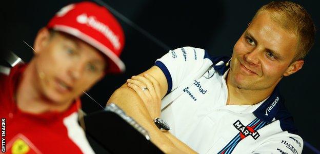 Kimi Raikkonen and Valtteri Bottas in 2015