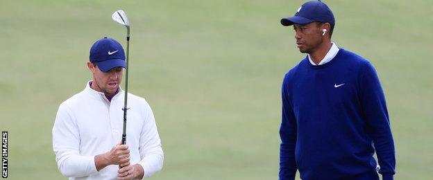 Rory McIlroy and Tiger Woods