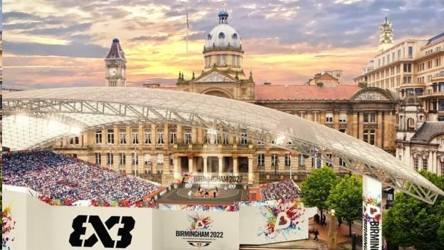 Artist's impression of Victoria Square, Birmingham, during the 2022 Commonwealth Games