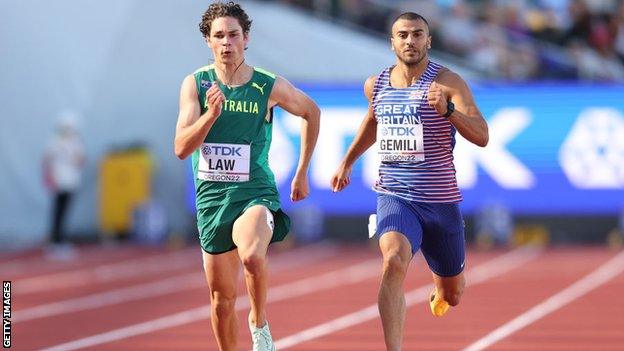 Adam Gemili racing at the World Championships in Oregon