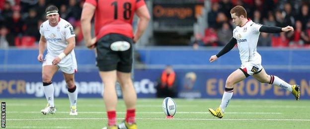 Paddy Jackson steps up for his match-winning late penalty for Ulster