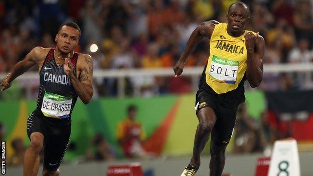 Andre de Grasse finished third behind Usain Bolt in the 100m and second in the 200m at the Rio Olympics