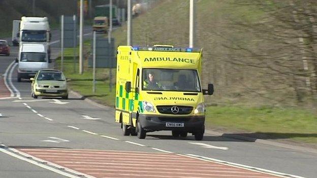 Ambulance on road