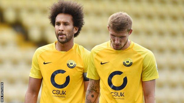 Torquay United defenders Josh Gowling and Sean McGinty