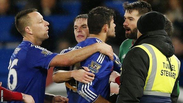 Diego Costa clashed with West Brom players on a number of occasions