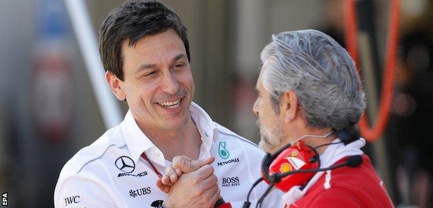 Toto Wolff and Maurizio Arrivabene