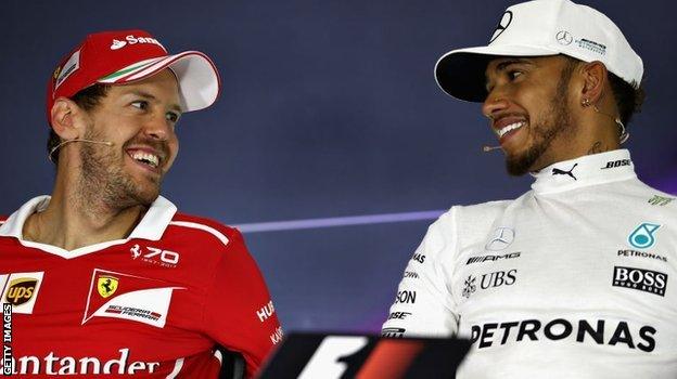 Hamilton is currently trailing Vettel by 14 points in the driver's championship