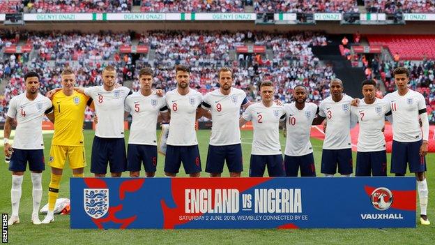 England team v Nigeria