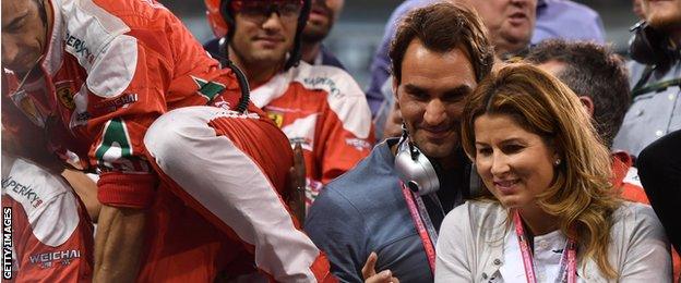 Roger Federer and his wife Mirka