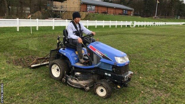 Zeynu Bedru on the tractor at Harrogate RFC