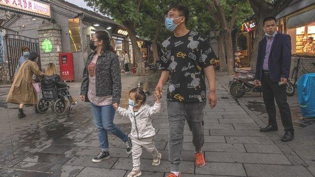 Adults and children in China