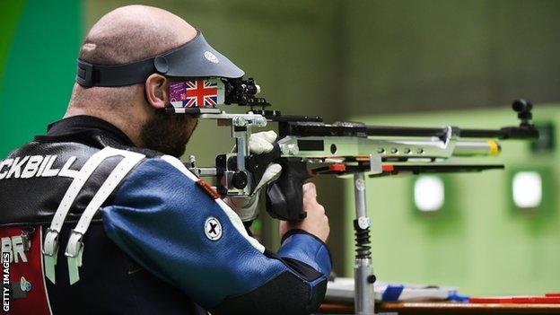 Rifle shooter Ryan Cockbill competing in the 2016 Rio Paralympics