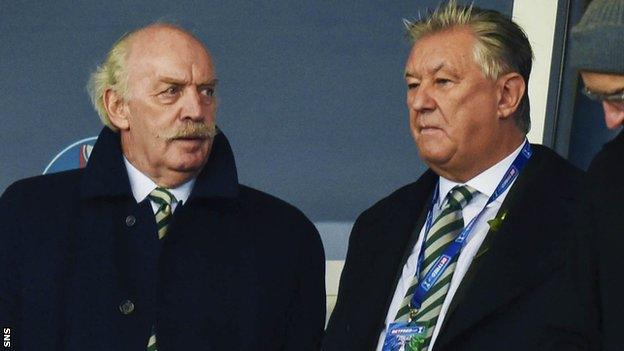 Celtic chief executive Peter Lawwell, right, has urged the Scottish government to permit pilot events in August