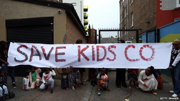 A protest about the closure of Kids Company