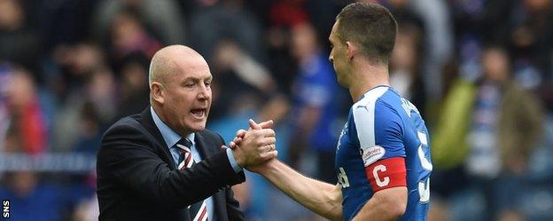 Rangers' Mark Warburton and captain Lee Wallace