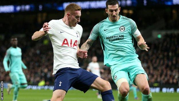 Dejan Kulusevski, left, makes his Tottenham debut against Brighton