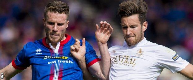 Kieran Duffie (right) in action for Falkirk in the 2015 Scottish Cup final