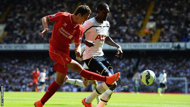 Javier Manquillo and Emmanuel Adebayor