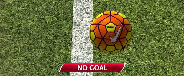 Graphic showing Kurt Zouma's header did not cross the line