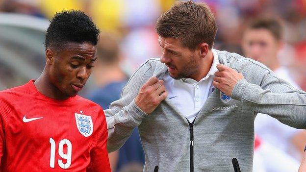 Raheem Sterling and Steven Gerrard