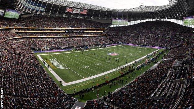 The Tottenham Hotspur Stadium hosting an NFL match