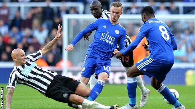 James Maddison in action against Newcastle