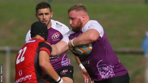 Christian Judge (right) in action for Cornish Pirates