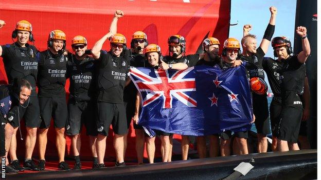 New Zealand celebrate America's Cup win