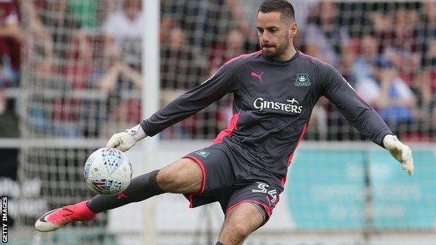 Remi Matthews in action for Plymouth Argyle