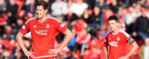 Aberdeen's Ash Taylor and Ryan Jack look stunned