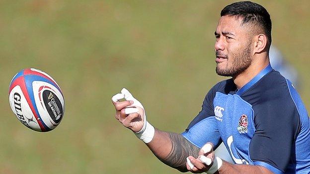 Manu Tuilagi in England training