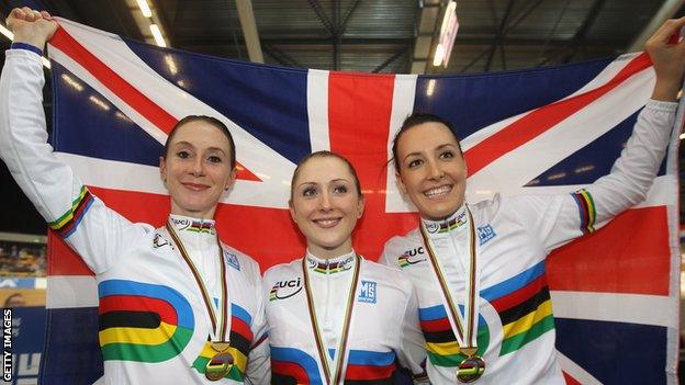 Wendy Houvenaghel, Laura Trott and Danielle King