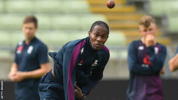Jofra Archer in training for England