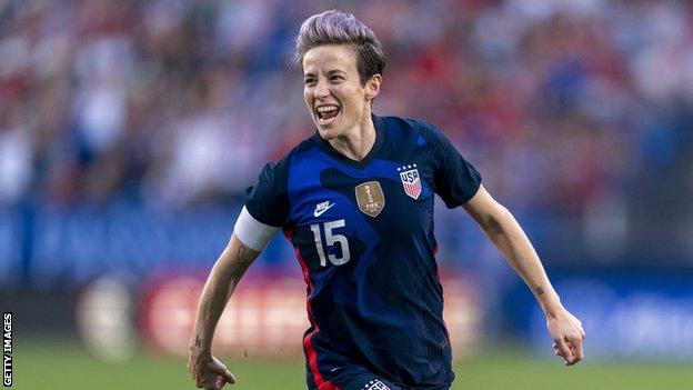 Megan Rapinoe celebrates