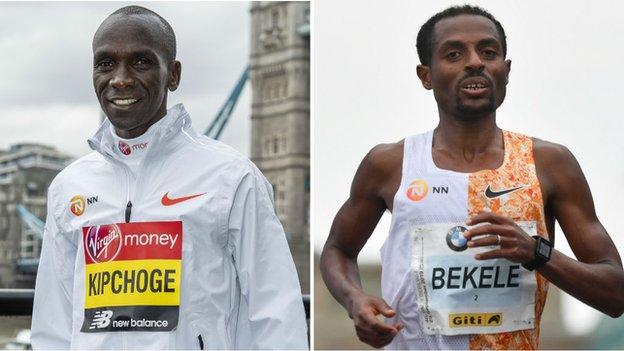 Eliud Kipchoge and Kenenisa Bekele