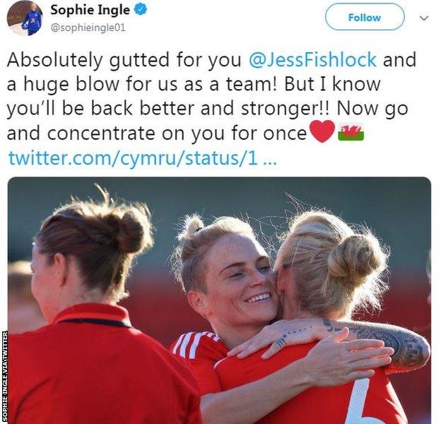 Wales international Sophie Ingle gives her support to Jess Fishlock