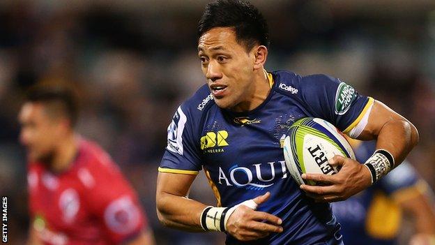 Christian Leali'ifano in action for Brumbies