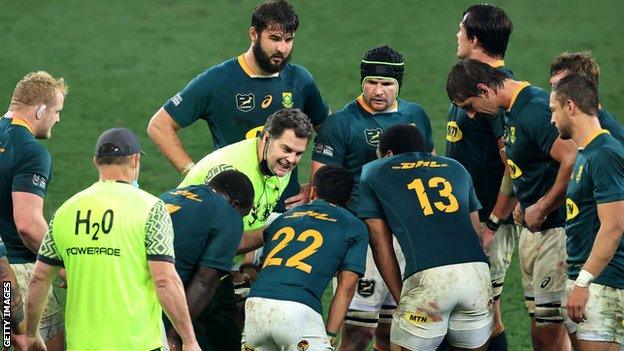 Rassie Erasmus team talk