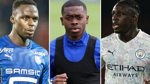 Edouard Mendy (left), Nampalys Mendy (centre) and Benjamin Mendy (right)