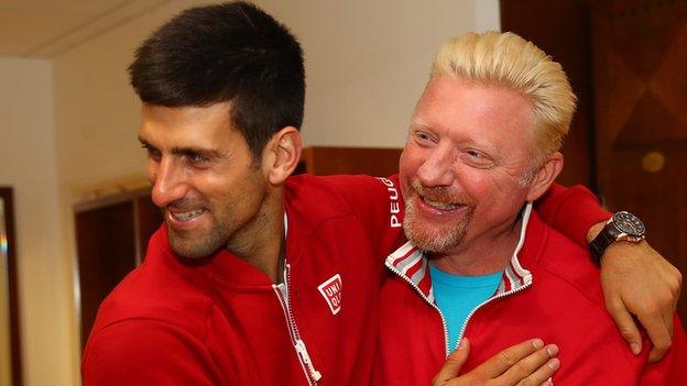 Novak Djokovic and Boris Becker