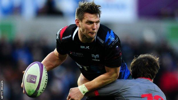 Dan Biggar in action for Ospreys