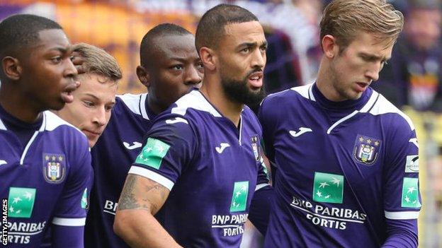 Kemar Roofe (centre) signed a three-year deal with Anderlecht last summer