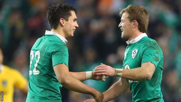 Joey Carbery and Kieran Marmion both played in unaccustomed positions after coming on as replacements