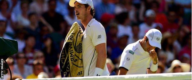 Andy Murray on Centre Court at Wimbledon