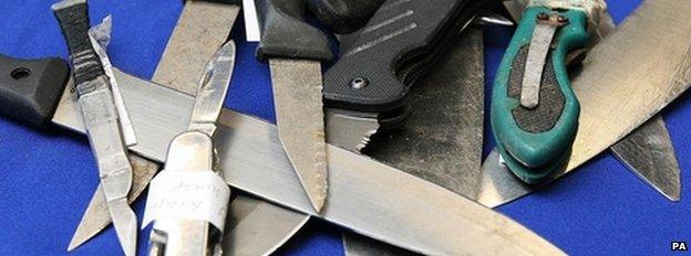 Knives seized by police