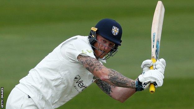 Ben Stokes plays a shot