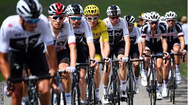 Team Sky during the 2018 Tour de France