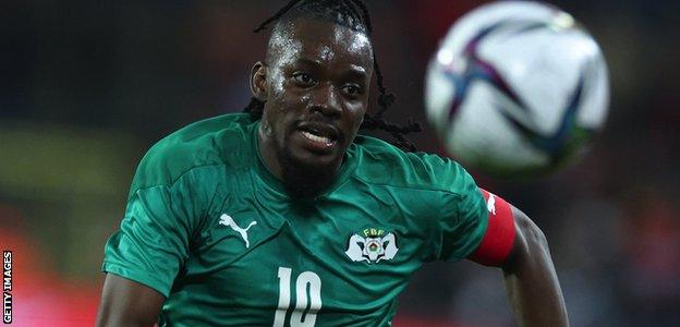 Bertrand Traore in action for Burkina Faso