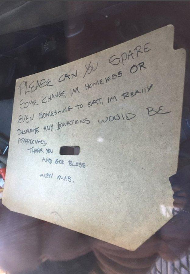 Note in car window